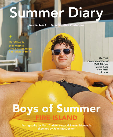Summer Diary BOYS OF SUMMER 2020 Photobook .  On the Cover: Mark Sassu shot by Marc Christensen